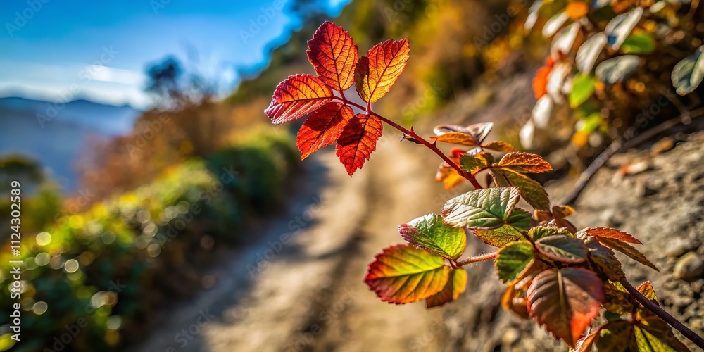 Central Coast California Hiking Trail Poison Oak Minimalist Photography
