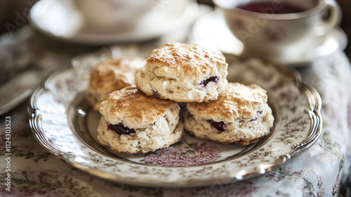 Warm plum and walnut scones.