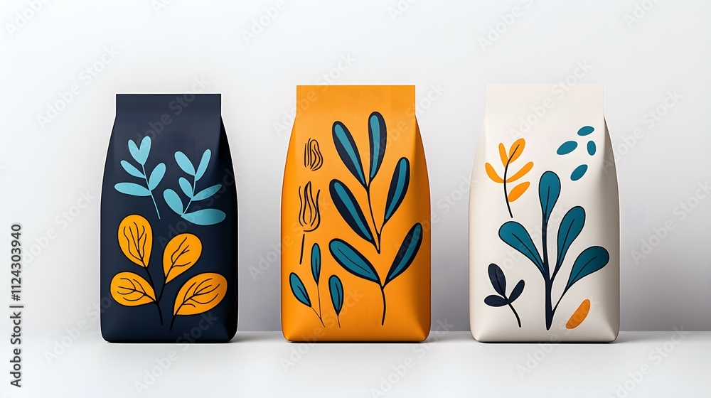 Fototapeta premium Botanical Coffee Packaging Mockup