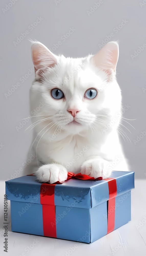 joyful white cat new year greeting idea
joyful white cat new year greeting idea