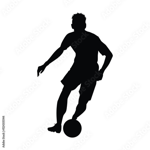 soccer player dribbling silhouette