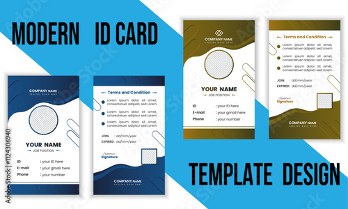 corporate, modern and Professional Identity Card Template Vector for Employee and Others. Vector id card template 