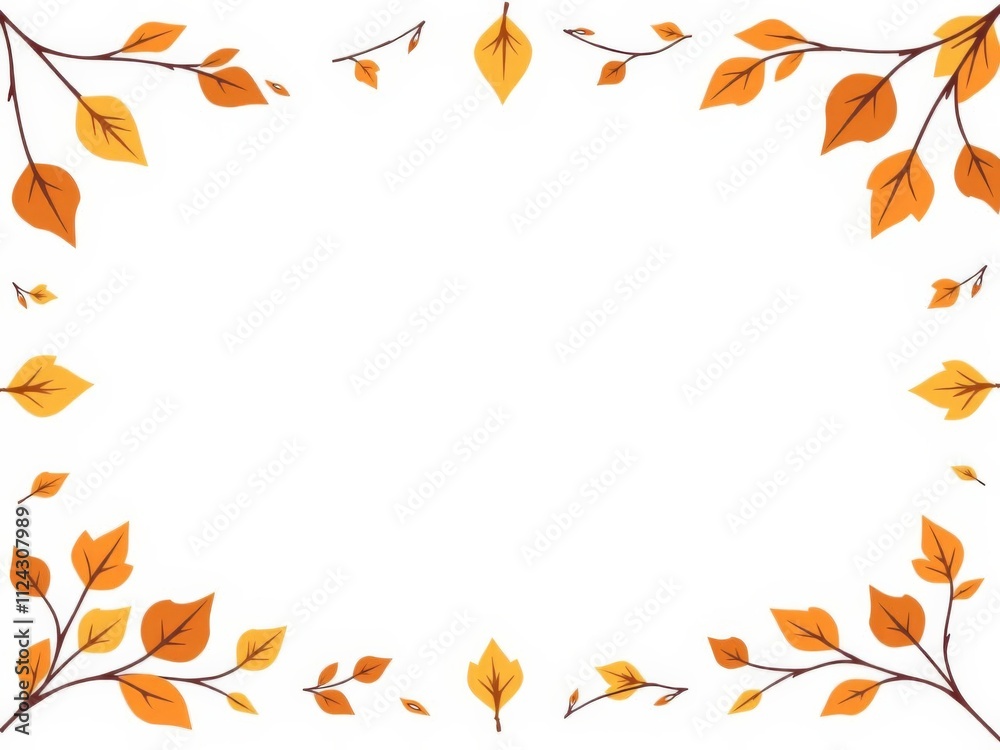 Autumn-themed rectangular frame with flat design, white space in the middle, simple line drawing illustration, clip art set, white background, minimalistic, white background, fall Autumn-themed rectangular frame with flat design, white space in the middle, simple line drawing illustration, clip art set, white background, minimalistic, white background, fall