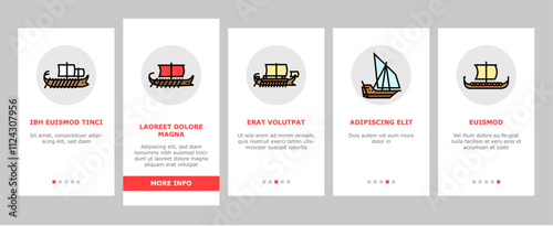 ancient ship maritime vessel onboarding mobile vector navigation exploration, trade archaeology, discovery seafaring, shipwreck galleon ancient ship maritime vessel illustrations