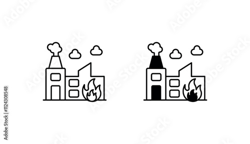 Incineration icon design with white background stock illustration