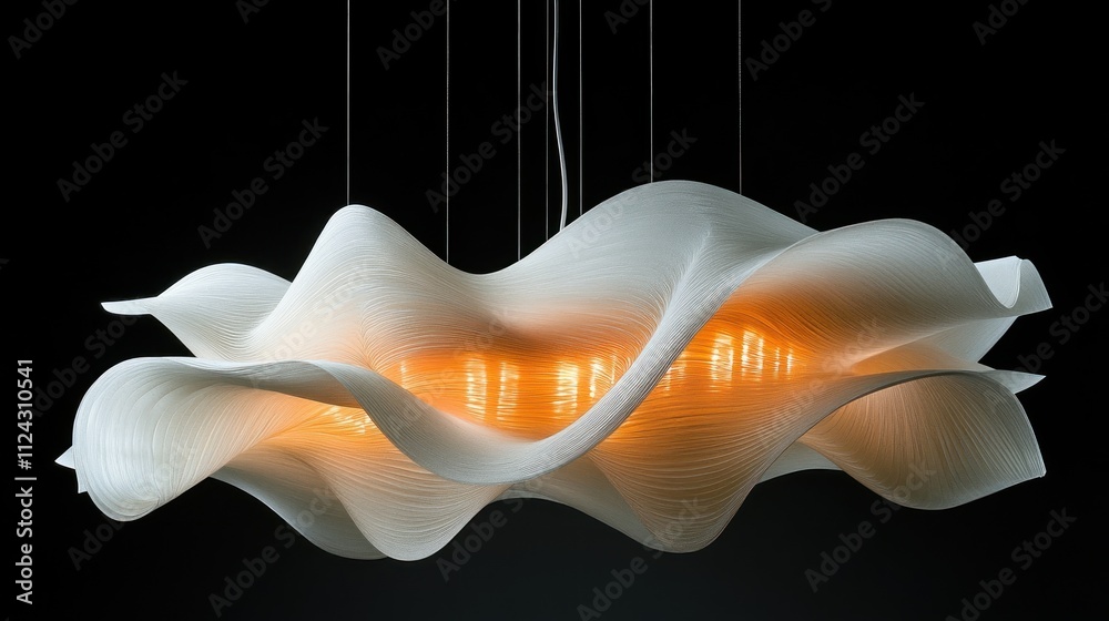 Elegant, Wave-Form Pendant Light Fixture. Elegant, Wave-Form Pendant Light Fixture.