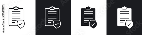 Insurance policy linear icon set for app, and web design.