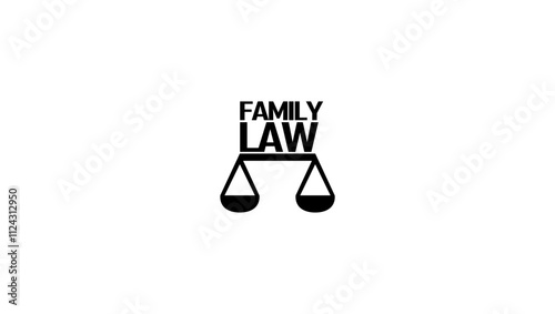 Family law, black isolated silhouette