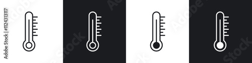 Thermometer linear icon set for app, and web design.