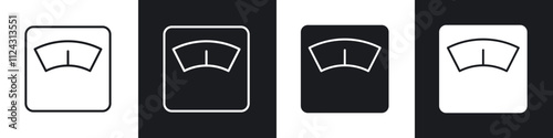 Weight scale linear icon set for app, and web design.