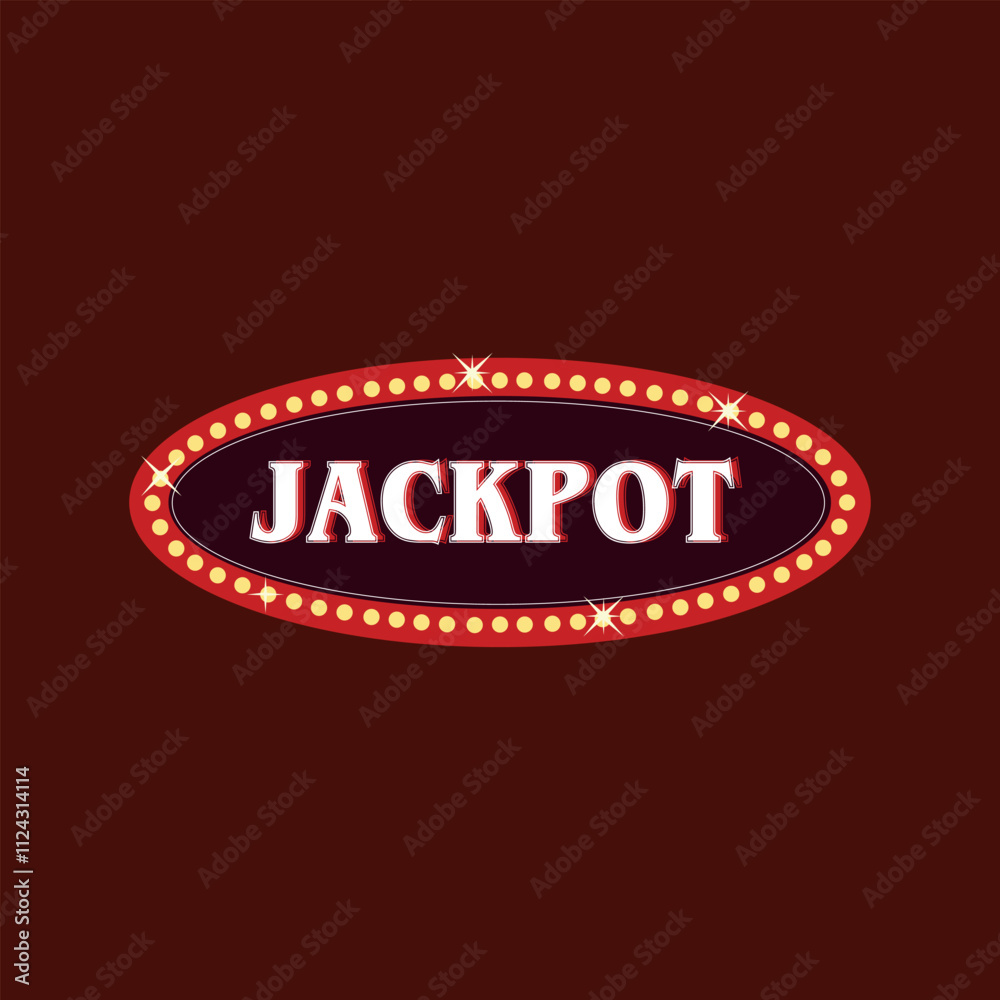 Obraz premium Shining retro sign Jackpot banner. Vintage style banner. Vector stock illustration.