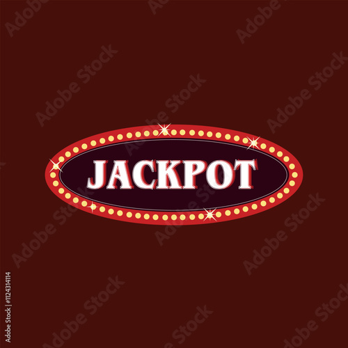 Shining retro sign Jackpot banner. Vintage style banner. Vector stock illustration.
