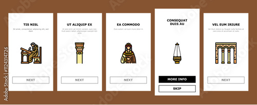 byzantium empire justinian onboarding mobile vector hagia theodora, mosaics orthodox, iconoclasm nicaea, heraclius procopius, greek byzantium empire justinian illustrations