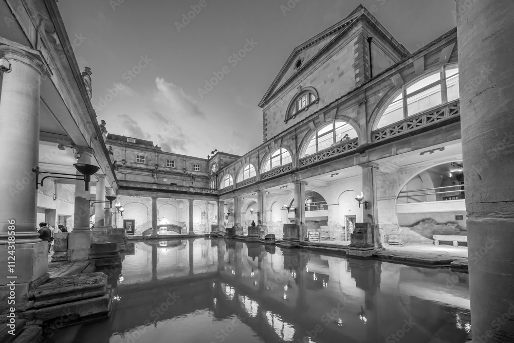 Obraz premium Historical roman bathes in Bath city, England