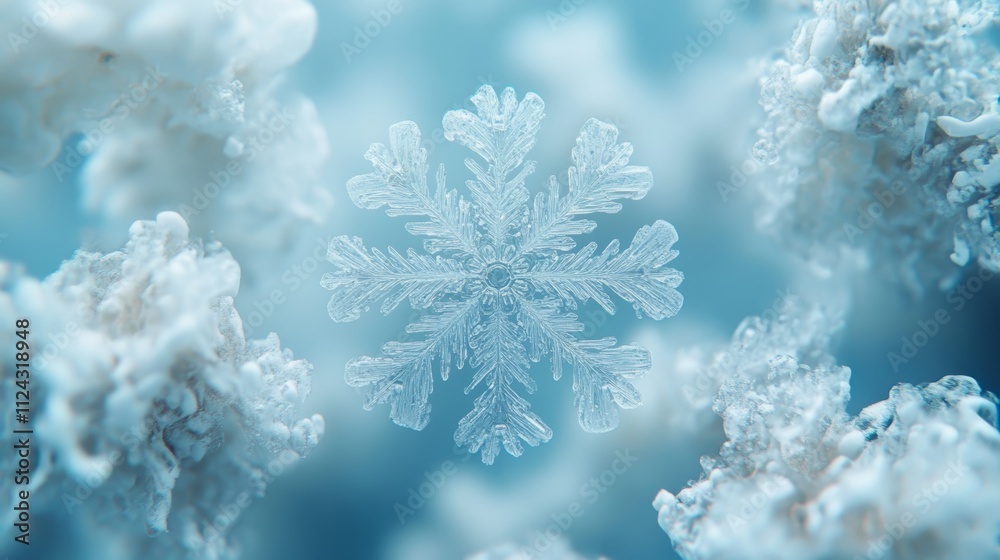 Close up picture of snow flakes Close up picture of snow flakes