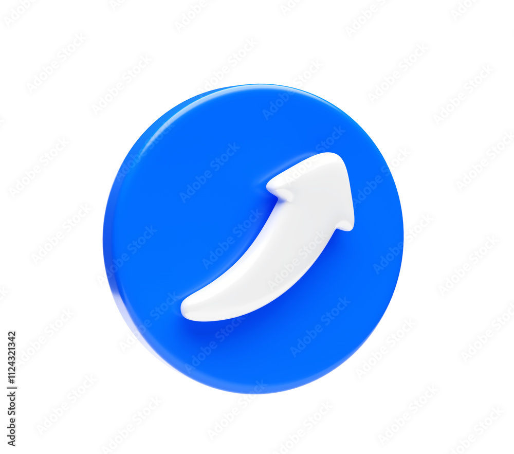 Reply Icon on Blue bubble symbol element 3d illustration Reply Icon on Blue bubble symbol element 3d illustration