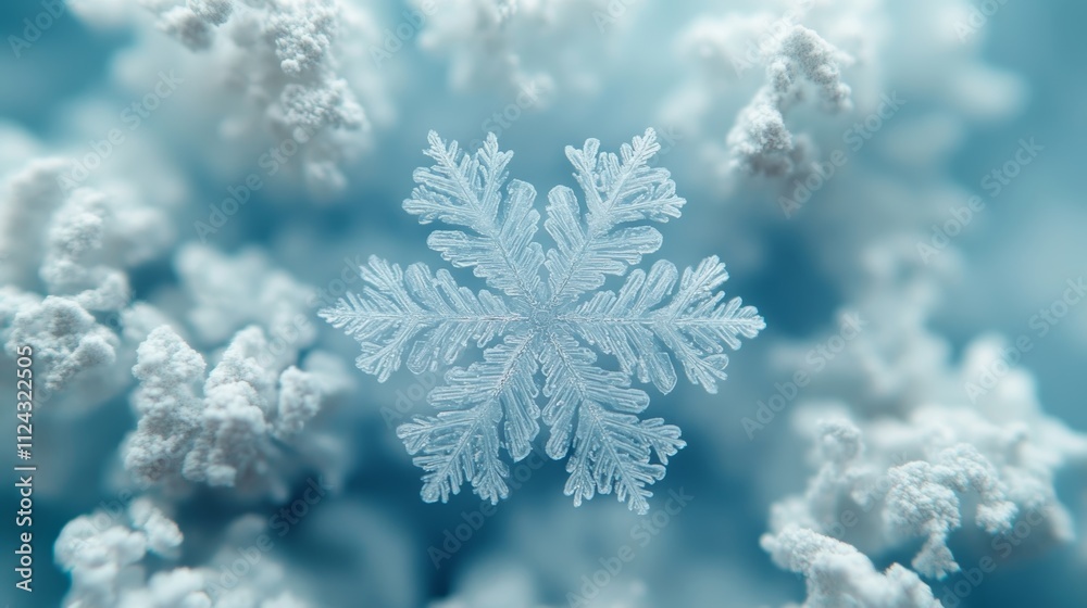 Close up picture of snow flakes Close up picture of snow flakes