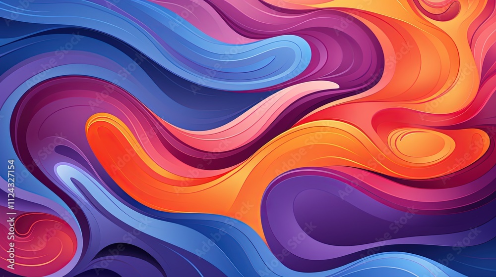 Abstract Fluid Multicolors Background with Purple and Vibrant Waves Abstract Fluid Multicolors Background with Purple and Vibrant Waves