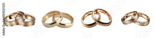 Wallpaper Mural A Set of Elegant Gold Wedding Rings with Shiny Polished Finish for Timeless Weddings Isolated on Transparent Background Torontodigital.ca