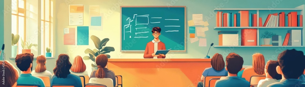 A teacher giving individual feedback, supporting students one-on-one A teacher giving individual feedback, supporting students one-on-one