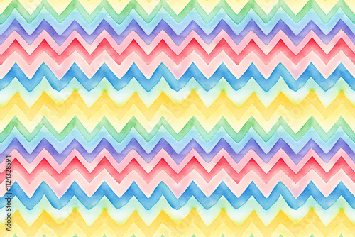Colorful watercolor chevron pattern