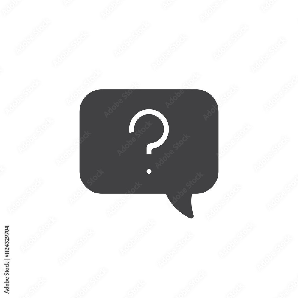 Chat bubble with a question mark vector icon Chat bubble with a question mark vector icon