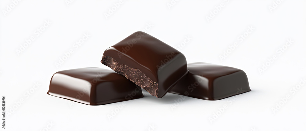 Fototapeta premium chocolate. chocolate bar on white background
