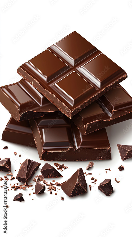 sweet dessert. chocolate bar. chocolate bar on white background sweet dessert. chocolate bar. chocolate bar on white background