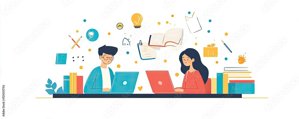 A tutor helping a student with difficult concepts, one-on-one learning