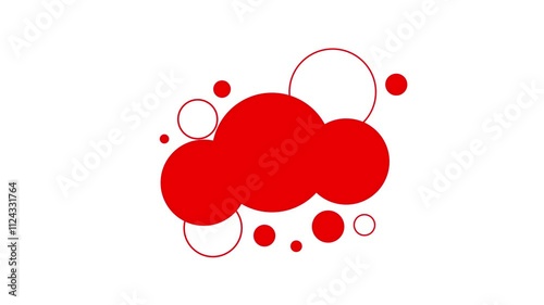 colorful speech bubble animated on black background.