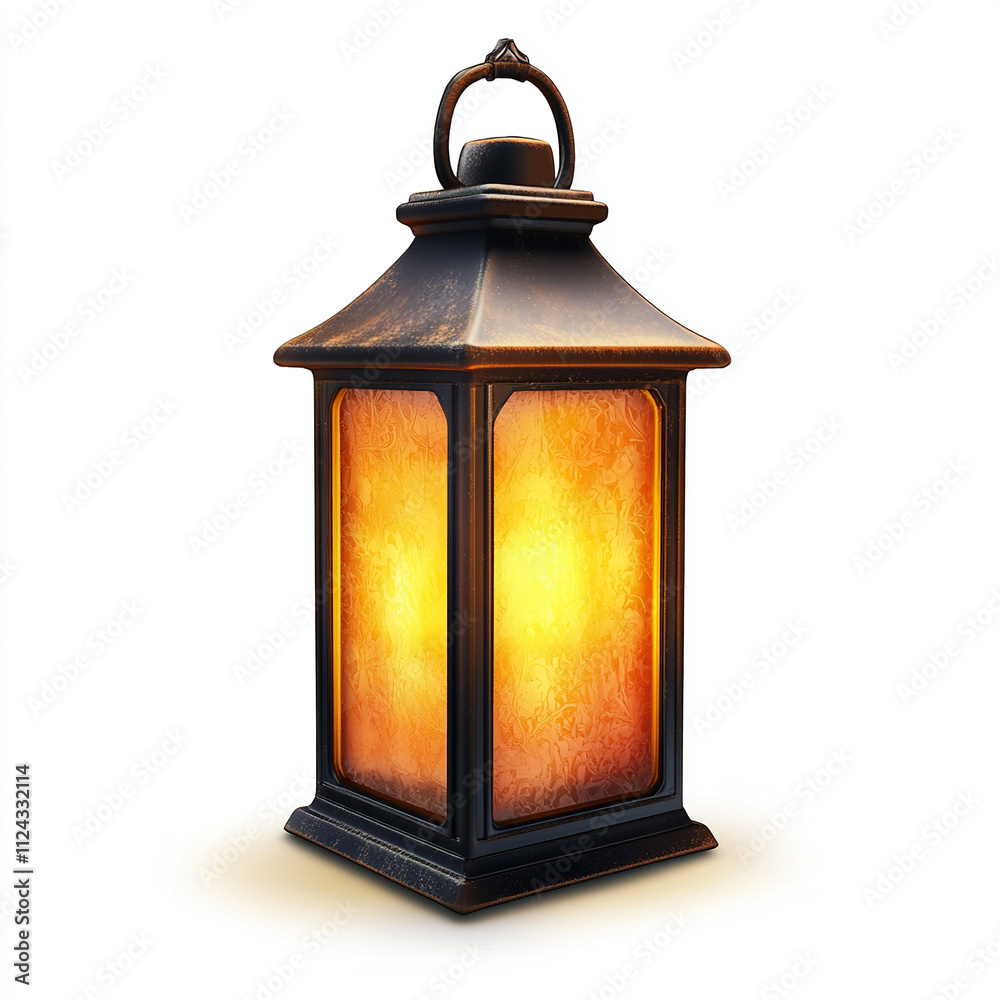 Elegant Lantern Decoration on White Background Elegant Lantern Decoration on White Background