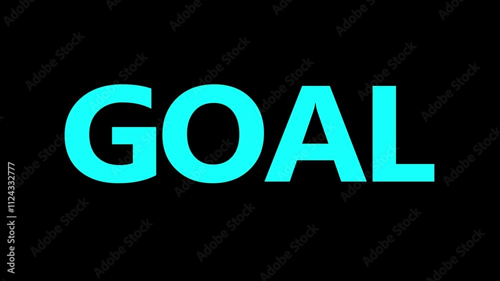 Text goal animated on colorful speech bubble animated on black background. Text goal animated on colorful speech bubble animated on black background.