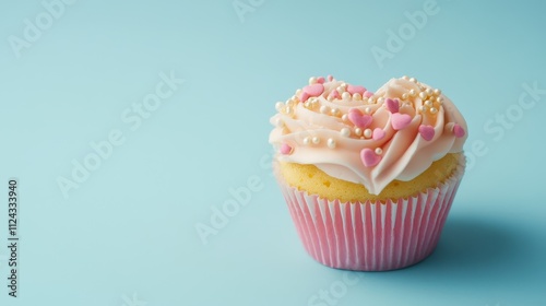 Delectable Cupcake with Pink and Yellow Sprinkles