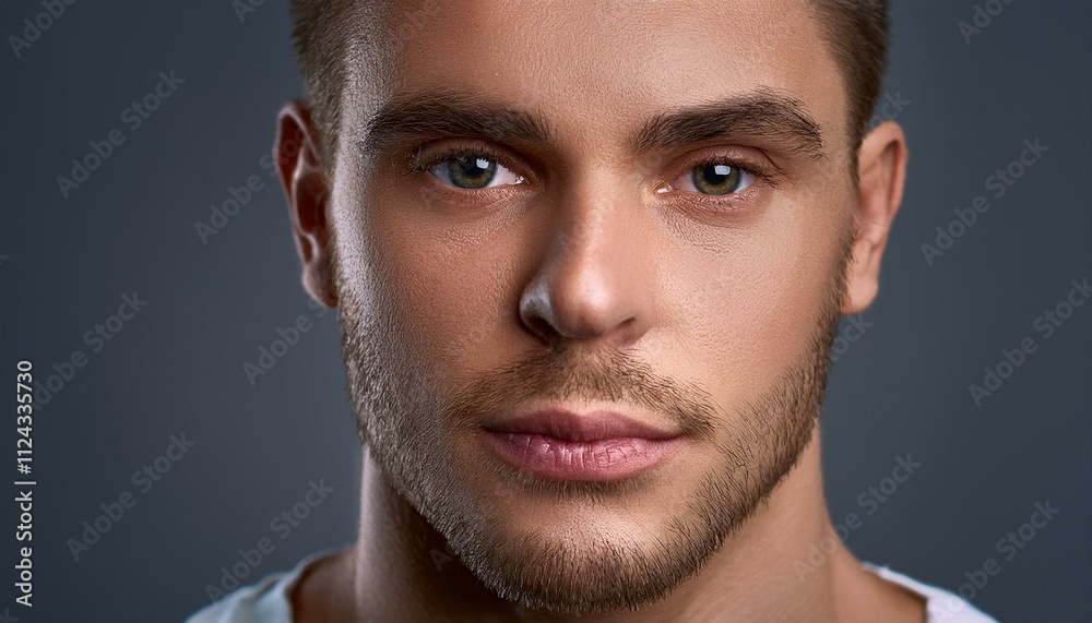 Determined Resolve
A man staring directly at the camera, his brow slightly furrowed and lips pressed into a firm line. His intense gaze reflects focus and determination, with a soft gray background fo Determined Resolve
A man staring directly at the camera, his brow slightly furrowed and lips pressed into a firm line. His intense gaze reflects focus and determination, with a soft gray background fo