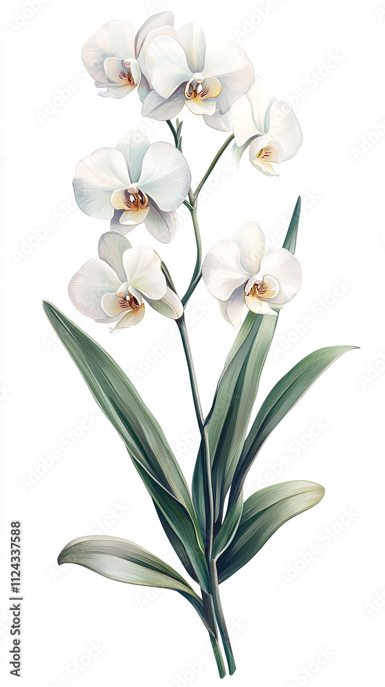 Fototapeta premium orchid flower. orchid flower on white background