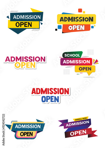 Admission open vector art isolated on transparent background