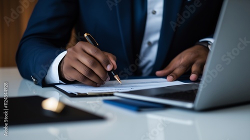 Businessman Signing Documents