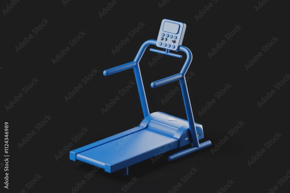 A sleek, blue treadmill with a digital display, perfect for home workouts and fitness. A sleek, blue treadmill with a digital display, perfect for home workouts and fitness.