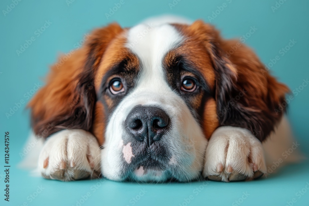 Soulful Gaze of a Loyal Dog on Plain Background Soulful Gaze of a Loyal Dog on Plain Background