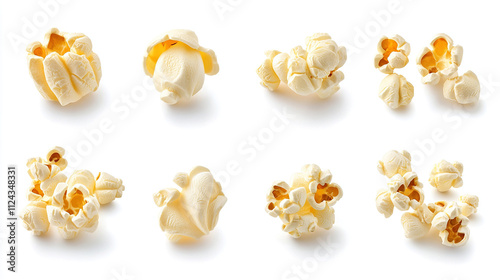 popcorn. popcorns. popcorns on white background