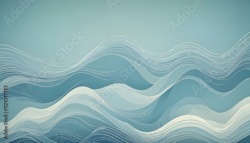 Clear Plain Shiny Warm Soft Vintage Bokeh Cloudy Wave Like Geometric Blue Background or Texture