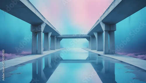 Clear Plain Shiny Warm Soft Vintage Bokeh Cloudy Wave Like Geometric Blue Background or Texture