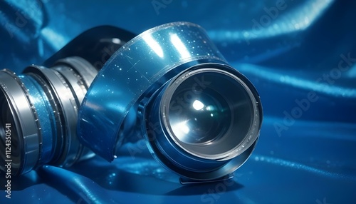 Clear Plain Shiny Warm Soft Vintage Bokeh Cloudy Wave Like Geometric Blue Background or Texture