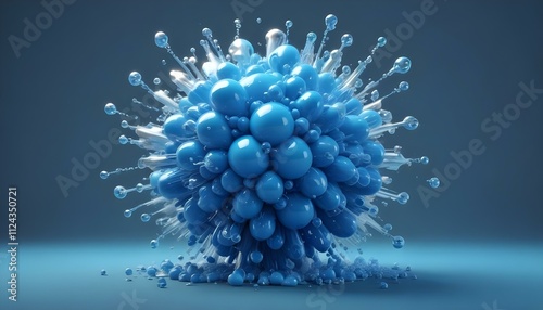 Clear Plain Shiny Warm Soft Vintage Bokeh Cloudy Wave Like Geometric Blue Background or Texture