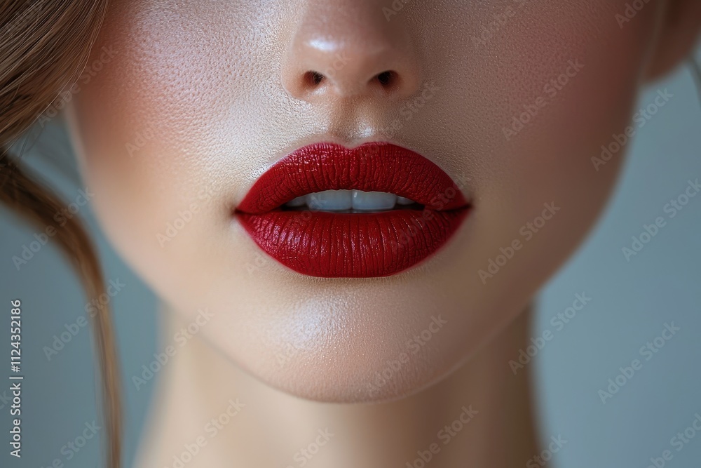 Obraz premium Captivating Crimson Lips with Sultry Allure
