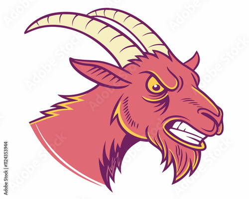 Silhouette of angry sheep face. Silhouette of angry sheep face. Goat Esport mascot logo.
