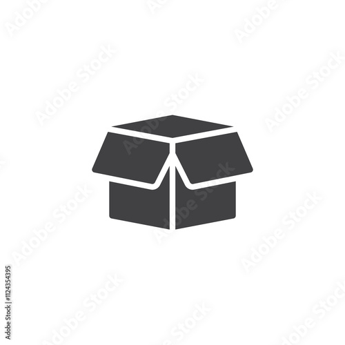 A box with flaps open vector icon