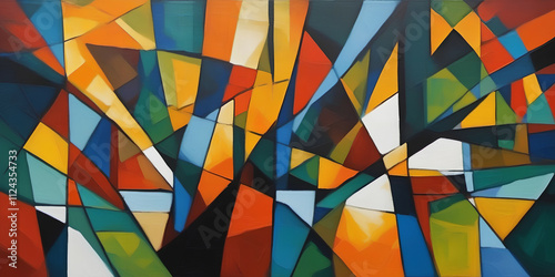 Art background, Cubism styl...