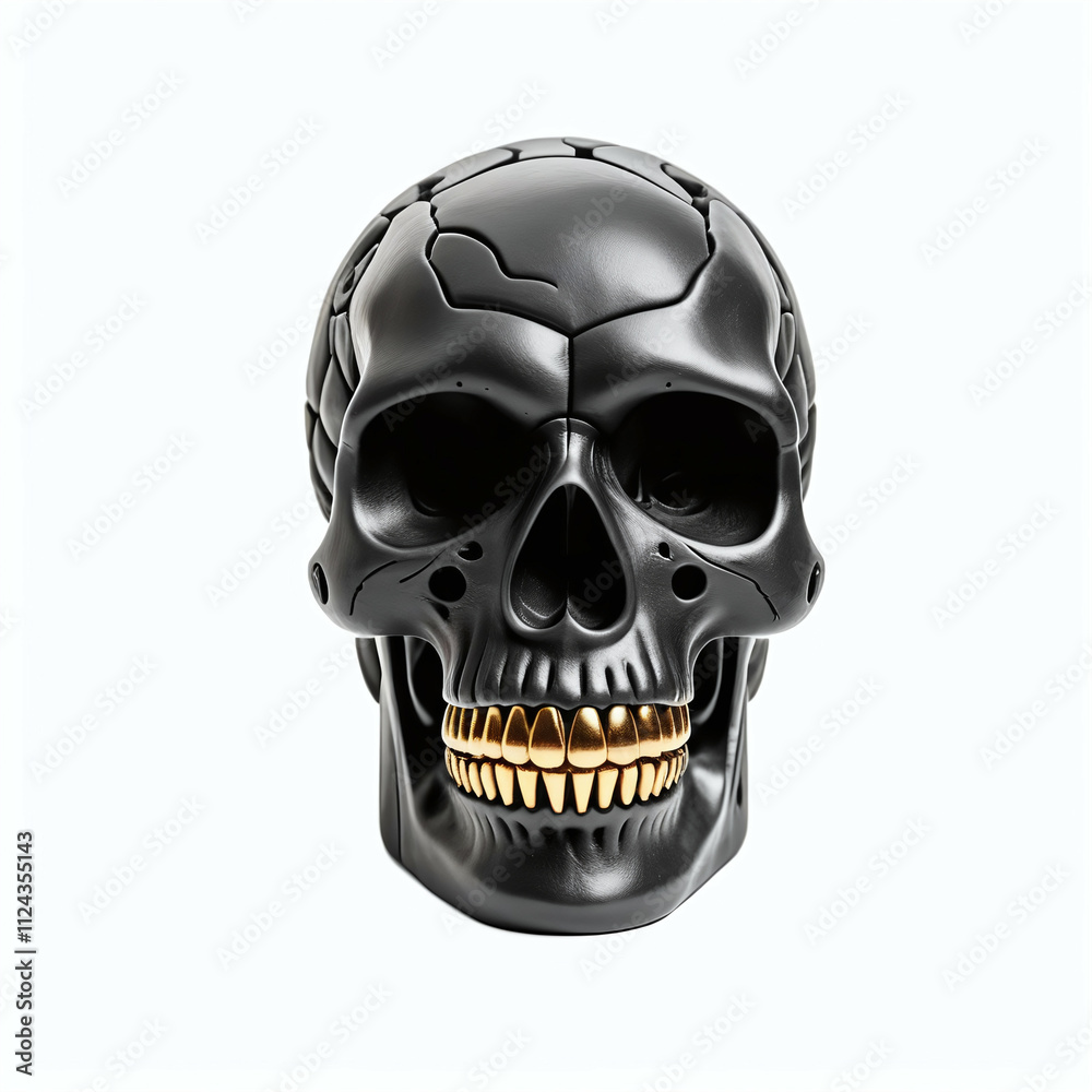 Skull made of clay. Isolated on white background. Front view, Digital illustration. Skull made of clay. Isolated on white background. Front view, Digital illustration.