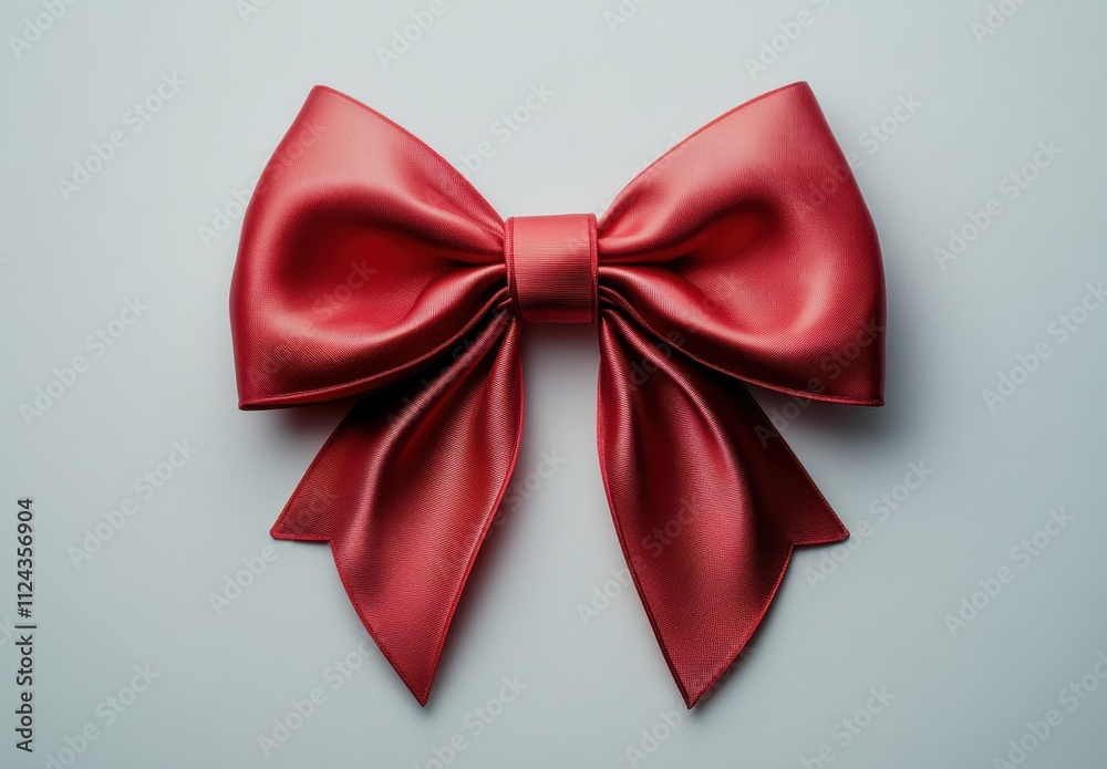 Elegant Red Bow with Smooth Texture, Ideal for Holiday Decorations, Gift Wrapping, and Festive Events, Perfect for Stylish Presentations and Celebrations Elegant Red Bow with Smooth Texture, Ideal for Holiday Decorations, Gift Wrapping, and Festive Events, Perfect for Stylish Presentations and Celebrations